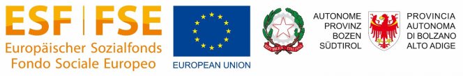 Logos ESF FSE, EU, Provinz Bozen